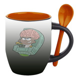 Mug Magico Con Cuchara Dibujos Animados   R220