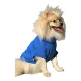 Roupa Pet Cães E Gatos Tricô Azul Inverno Frio Blusa 