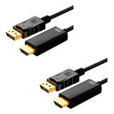 2x Cabo Displayport P/hdmi 4k Blindado 1,8m