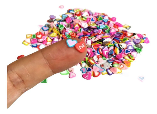 Fimo Fatiado Coração Decoração Unhas Artesanato Enchimento