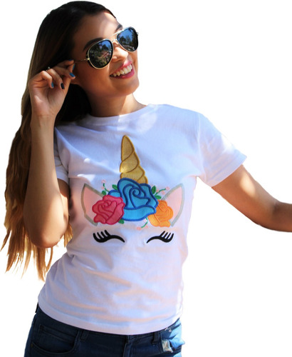 Blusa Bordada Con Unicornio, Algodón 100%