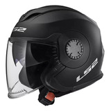 Casco Abierto Ls2 570 Verso Negro Mate Doble Visor Antrax