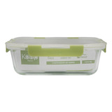 Contenedor Hermético Rectangular 1520ml Glass Keep Comida Color Verde