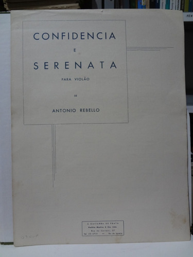 Partitura Violão Confidencia E Serenata Antonio Rebello