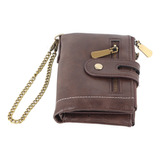 Hombre Short Wallet Retro Multi Slots Cierre De Cremallera