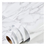 Papel Adhesivo Estilo Marmol Granito Gris/blanco 90cm X 3 Mt