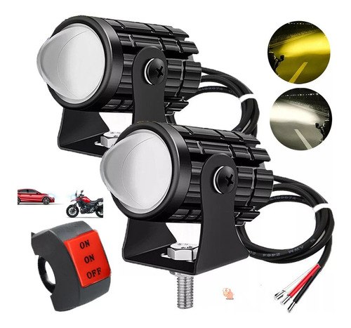 Hispeed®1 Par De Faros Auxiliares Faros Led Faros Para Motos