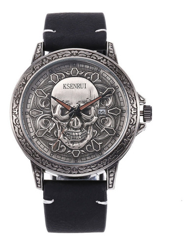 Reloj De Pulsera Casual De Calavera Con Reloj De Cuarzo Punk