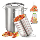 Olla De Acero Inoxidable Arc 32qt Para Mariscos Con Cesta Y 