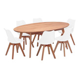 Mesa Jantar Madeira Maciça Natural 190cm + 6 Cadeiras Prime