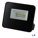 Pack X8 Reflector Led Proyector 10w Ja Luz Fria Exterior 