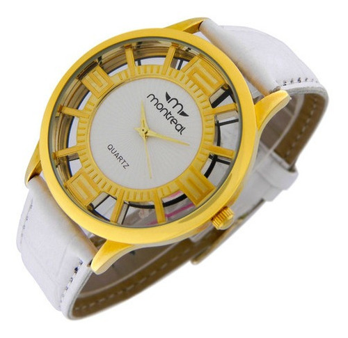 Reloj Pulsera Montreal Mujer Ml970 Metal Malla Cuero Sintet.