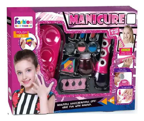 Juguete Set De Uñas Decorativas Niña Kit Manicure Esmaltes