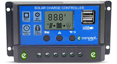 Regulador De Carga 10amp Panel Solar Desde 3w Hasta 120w 12v