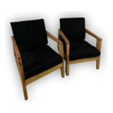 Combo 2 Sillones American Wood Barnizados Con Almohadones 