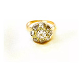 Anillo Oro 18k Roseta Rose Cut Art Déco Antiguo Bizantin T15