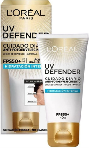 Crema L'oreal Paris Uv Defender Fps50 Hidratación Intensa