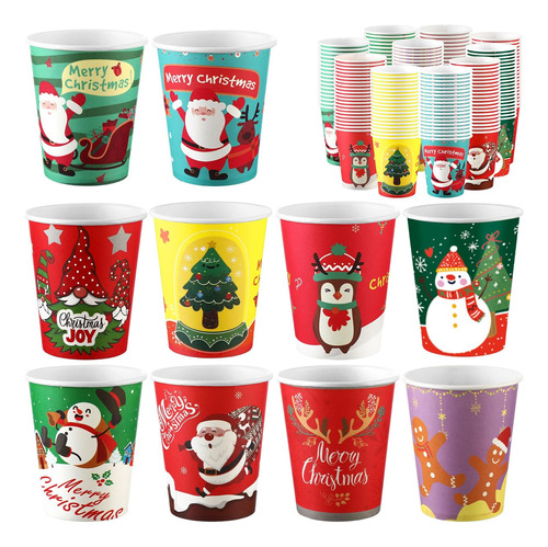 Sliner 500 Piezas Vasos De Papel Desechables De Navidad De 9