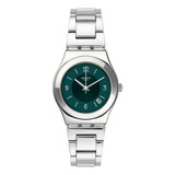Reloj Swatch Middlesteel Yls468g Mujer Dama Acero Pulsera Color De La Malla Plateado Color Del Bisel Plateado Color Del Fondo Verde