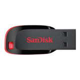 Pendrive Sandisk Cruzer Blade 8gb 2.0 Preto/verm Original !!