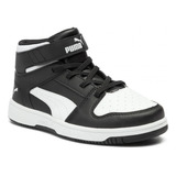 Tenis Puma Rebound Layup Infantiles Negro/blanco 37048801