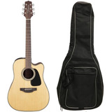 Kit Violão Takamine Gd-12 Folk Elétrico Gd12 Ce Aço C/ Capa