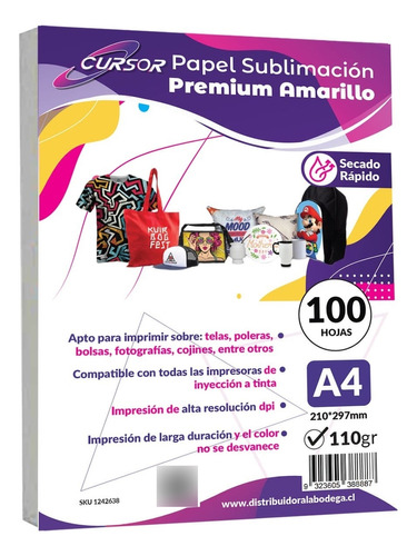 Papel Sublimacion Secado Rapido 110gr 100h A4 Envíogratsx5