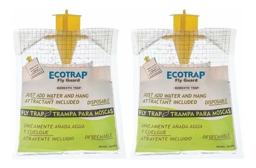 Kit 2 Trampas Para Moscas Uso Domestico Ecotrap 