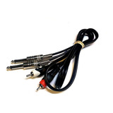 Juego Ficha Cable 2 Rca A 2 Plug Macho Metal 1 Metro Todelec