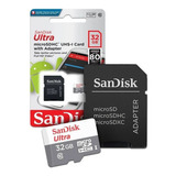 Cartão Memória 32gb Micro Sd Sandisk 80 Mb/s Ultra Classe 10