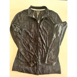 Campera Tommy Hilfigher Negra Con Transparencia Cierre Usada