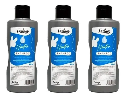 Kit Shampoo Neutro Frilayp Limpieza Para Cabellos 950ml X 3