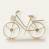 Enfeite Bicicleta Dourada De Metal Decorativa