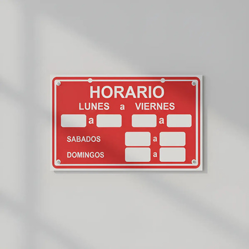 Cartel Horario Abierto Cerrado