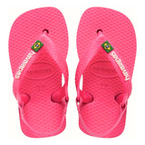 Chinelo Havaianas Elástico Infantil Bebê Rosa Fux Menina