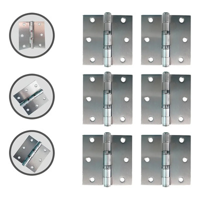 Bisagra Libro Acero 3x3 Con Balero 6 Piezas Reforzada Niquel