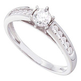 Anillo Compromiso Diamante Solitario 14kt Oro Blanco