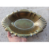 Antiguo Centro Mesa Frutera Panera De Bronce Oval Osiris