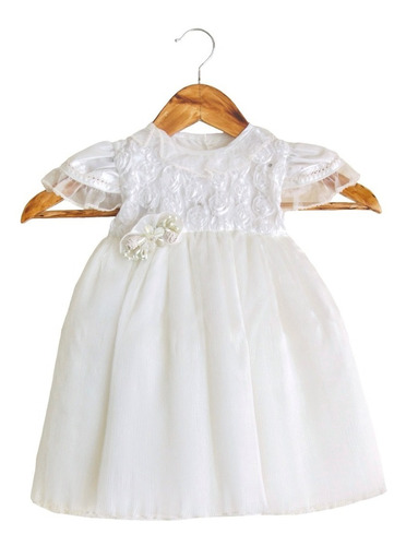 Ropon De Bautizo Niña, Vestido Bebe I Incluye Porta Vestido