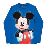 Camiseta Blusa Camisa Proteção Solar Uv 50 Infantil Mickey