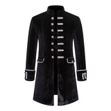 Abrigo Z B140 Hombre Manga Larga Steampunk Vintage Velvet U