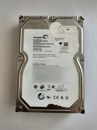 Placa Logica Hd 2tb Seagate Barracuda St32000542as Fw:cc34