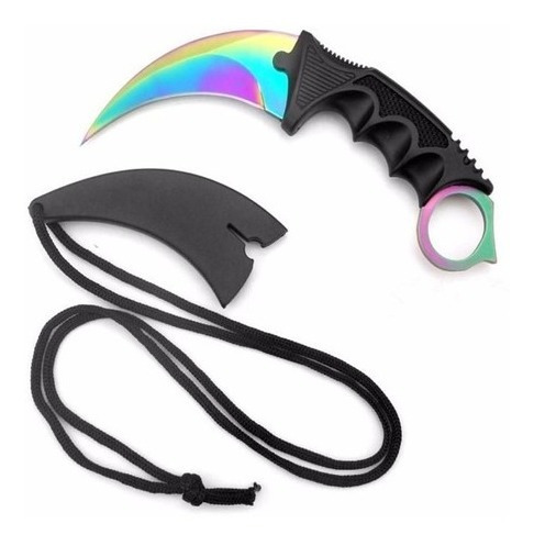 Faca Karambit Cs Go Rainbow Fade Real Fulltang + Bainha