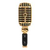 Microfone Clássico Vintage Com Fio Profissional (dourado)