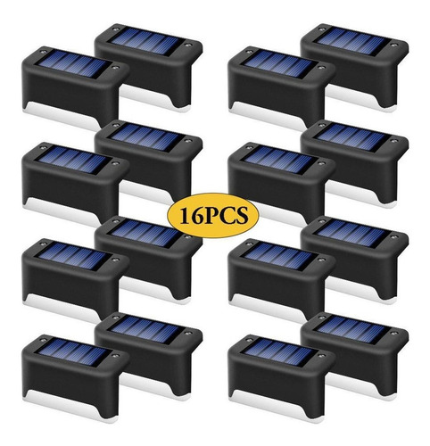 16pcs Lámpara Solar Led Camino Escalera Luz De Pared Al Aire