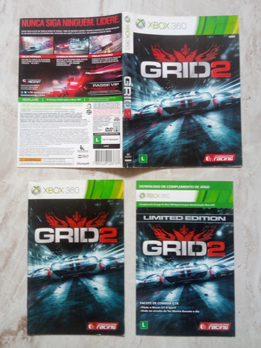 Encartes+manual Grid 2 Limited Edition / Xbox 360 Originais