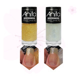 Kit Esmalte Anita Top Coat Folhas De Ouro Folhas De Prata