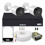 Kit Cftv 2 Cameras Segurança  Full Hd Dvr Intelbras 4ch