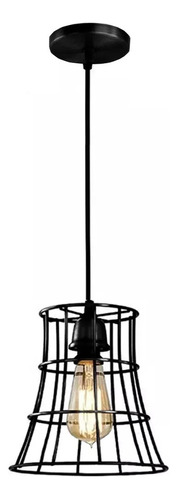 Colgante Moderno 1 Luz Liston Vintage Negro Micro Apto Led