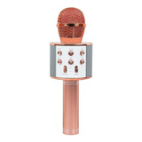 Micrófono Bluetooth Inalámbrico Recargable Para Karaoke - Oro Rosa